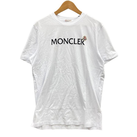 未使用◆モンクレール Tシャツ 22-63929 コットンジャージ素材 ロゴ入り メンズ ホワイト サイズL  MONCLER 【AFB22】