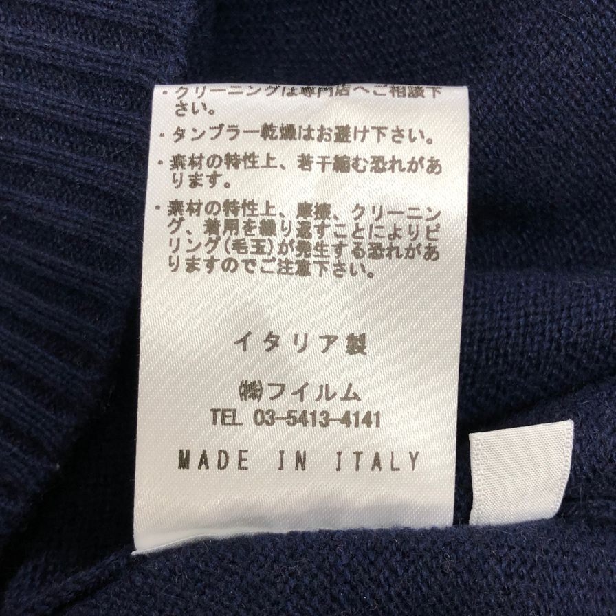 美品◆セッテフィーリカシミア クルーネック SF-09132-223 メンズ サイズ 46 ネイビーSettefili Cashmere 【AFB13】