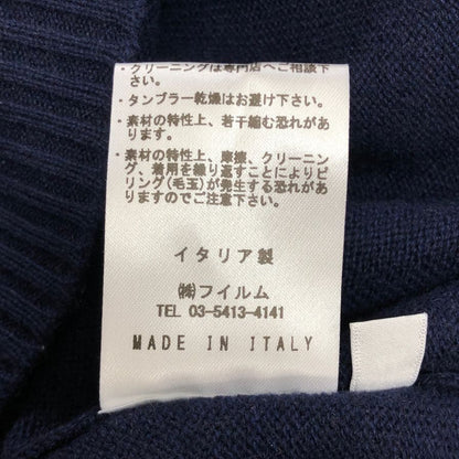 美品◆セッテフィーリカシミア クルーネック SF-09132-223 メンズ サイズ 46 ネイビーSettefili Cashmere 【AFB13】