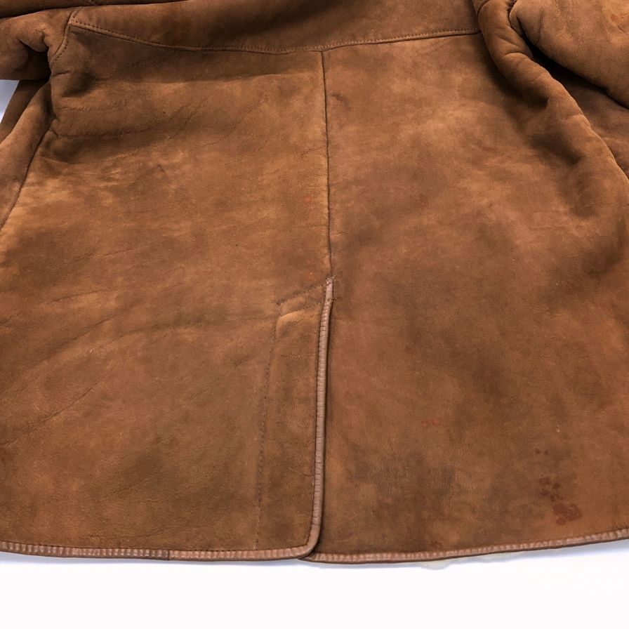 中古◆アクアスキュータム ラムレザー ハーフコート ウーリア ムートン イングランド製 メンズ サイズ40 ブラウン Aquascutum 【AFF24】