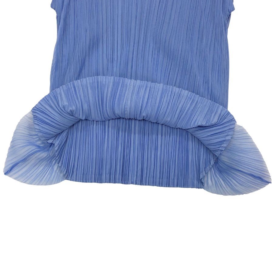 美品◆プリーツプリーズ イッセイミヤケ 半袖カットソー ブルー レディース サイズ3 PP43-JK542 PLEATS PLEASE ISSEY MIYAKE 【AFB43】 美品◇プリーツプリーズ イッセイミヤケ 半袖カットソー ブルー