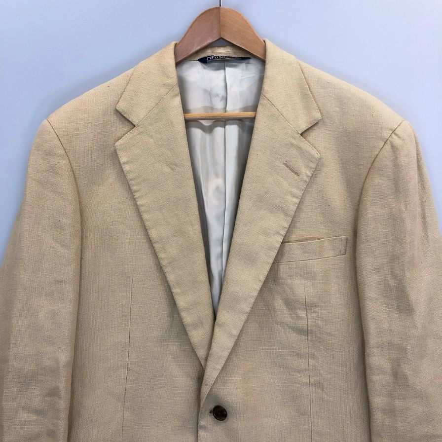 美品◆ポロ ラルフローレン 2Bジャケット リネン メンズ サイズ96A7表記 Polo by Ralph Lauren 【AFB21】