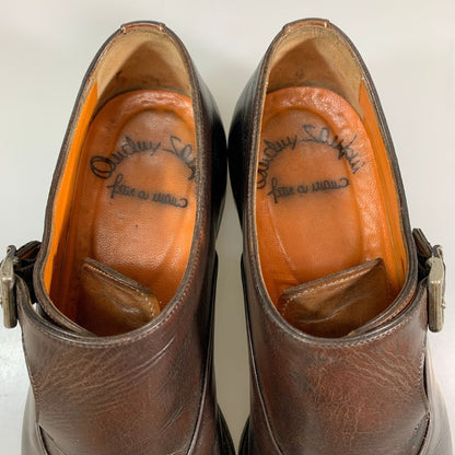 サントーニ レザーシューズ 6371 シングルモンク サイドストラップ キャップトゥ メンズ ブラウン系 サイズUK5 Santoni 約24.0cm【AFC45】