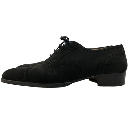 ヒデタカフカヤ トゥモローランド レザーシューズ パンチドキャップトゥ スエード ブラック  サイズ40 Hidetaka Fukaya TOMORROWLAND 約25.5cm【AFC34】