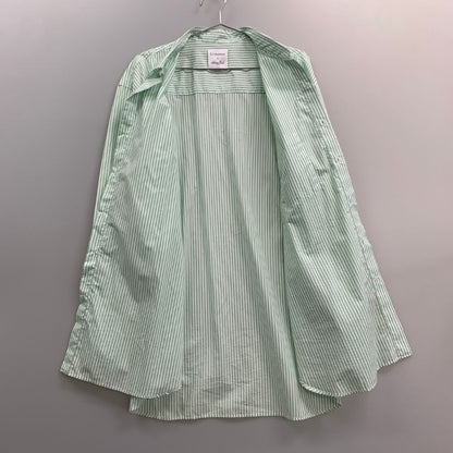 美品◆クリスタセヤ×サルヴァトーレピッコロ シャツ コットン ストライプ グリーン メンズ サイズ1 CristaSeya × Salvatore Piccolo 【AFB11】