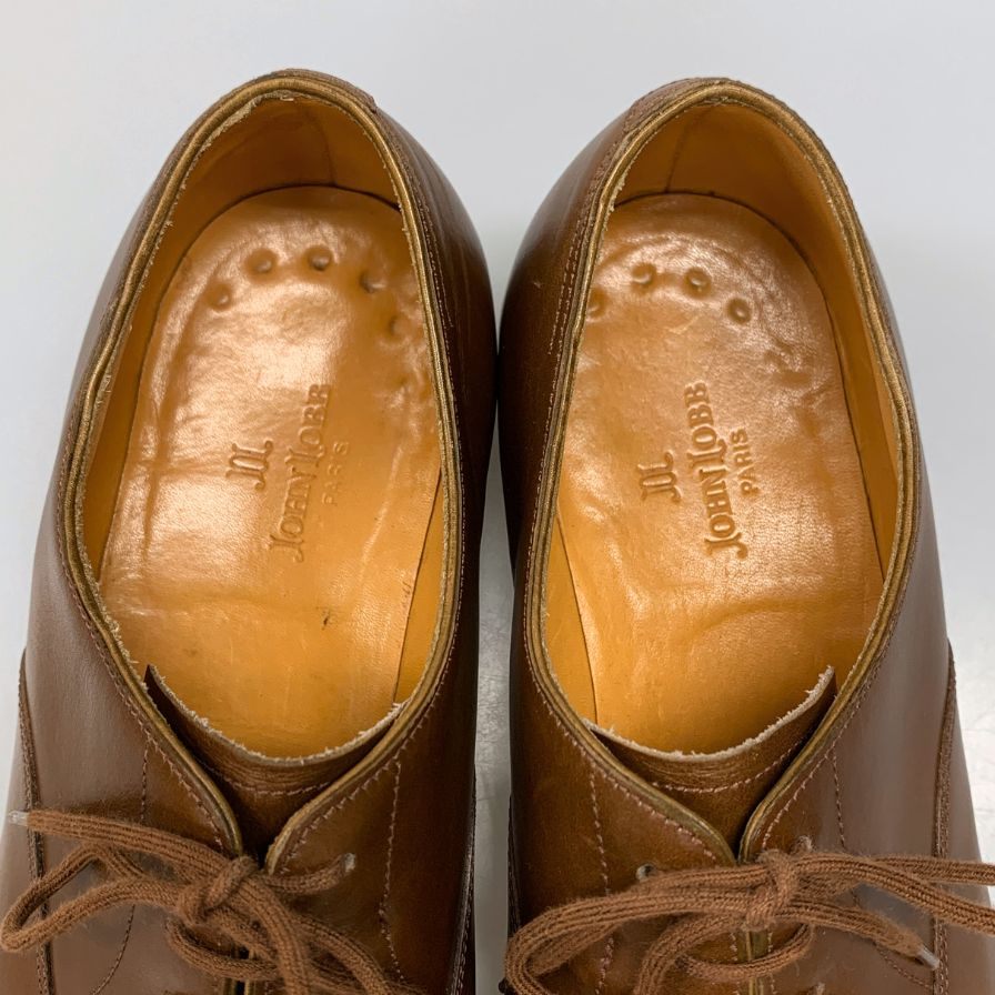 ジョンロブ レザーシューズ シティ ストレートチップ カーフ ブラウン UK6E メンズ JOHN LOBB CITY ビジネスシューズ 約24.5cm【LA】【中古】