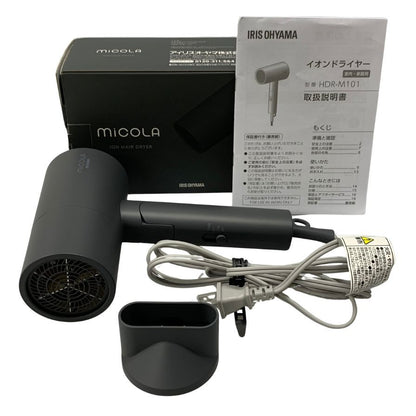 ミコラ アイリスオーヤマ イオンドライヤー ダークグレー HDR-M101-H MICOLA【AFI21】【中古】