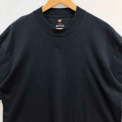 美品◆ビオトープ ヘインズ Tシャツ パックT モックネック ブラック グリーン サイズL 2枚セット メンズ HANES FOR BIOTOP 【AFB14】