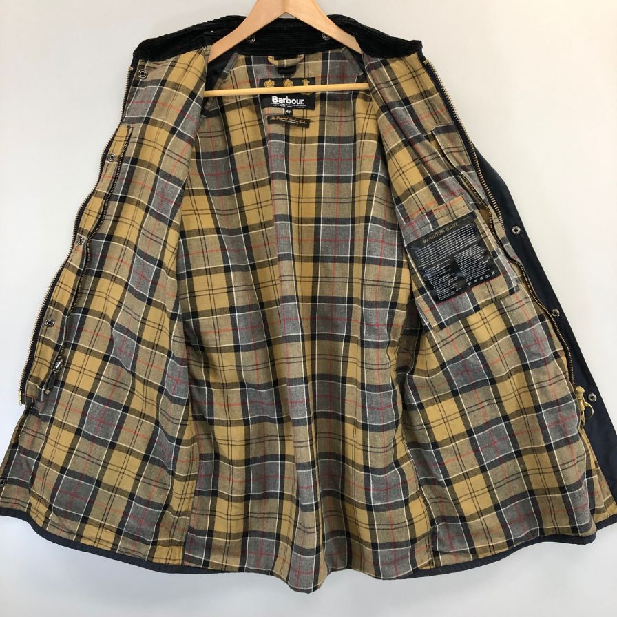美品◆バブアー ジャケット ビューフォート SL ワックス コットン 3ワラント ネイビー メンズ サイズ42 Barbour 【AFA13】