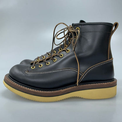 スッピン ワークブーツ SP-08L レザー レースアップ サイドジップ ブラック メンズ サイズUS8 SPPN BOOTS 8in LACE-UP BOOTS 約26.0cm【AFD2】