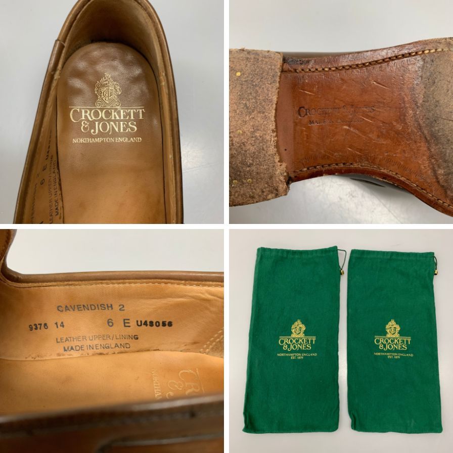 クロケット&ジョーンズ タッセルローファー キャベンディッシュ レザー カーフ 9376 ブラウン メンズ サイズ6E CROCKETT&JONES cavendish 2 約24.5cm【AFC41】