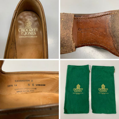 クロケット&ジョーンズ タッセルローファー キャベンディッシュ レザー カーフ 9376 ブラウン メンズ サイズ6E CROCKETT&JONES cavendish 2 約24.5cm【AFC41】
