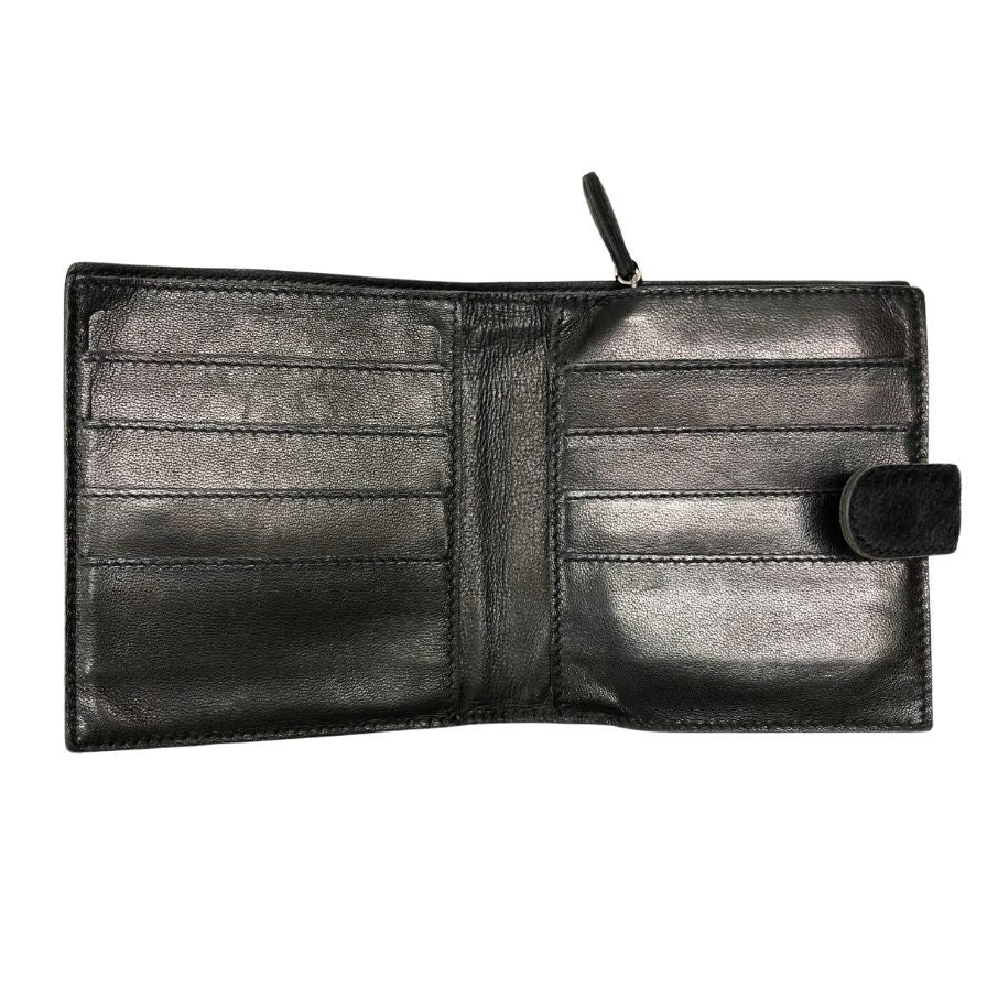 ボッテガヴェネタ 財布 二つ折り ハラコレザー ブラック メンズ BOTTEGA VENETA【AFI13】