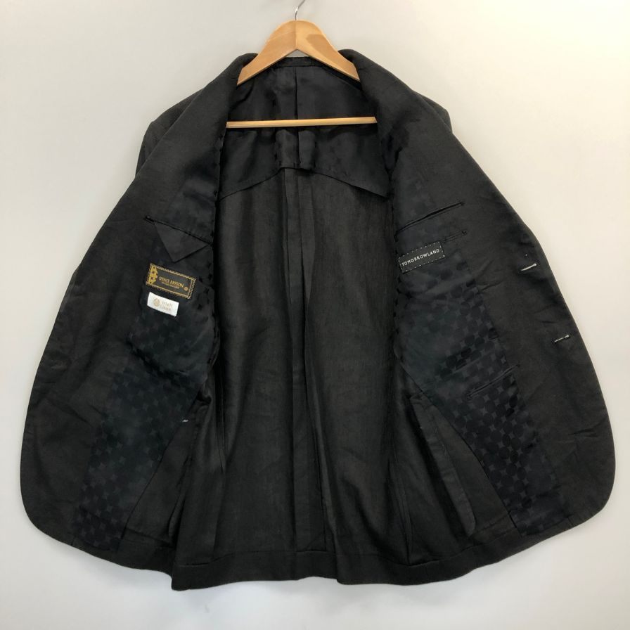 極美品◆トゥモローランド スペンスブライソン ジャケット アイリッシュリネン ブラック サイズ48 TOMORROWLAND 【AFB6】