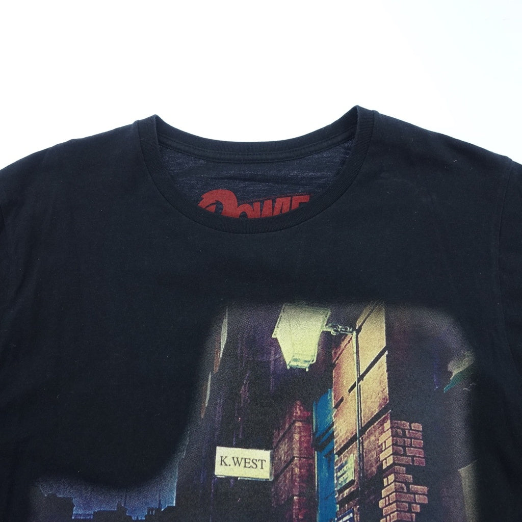 美品◆ダルク Tシャツ カットソー 半袖 デヴィッド ボウイ ジギー スターダスト メンズ ブラック サイズXL DALUC David Bowie Ziggy Stardust【AFB10】