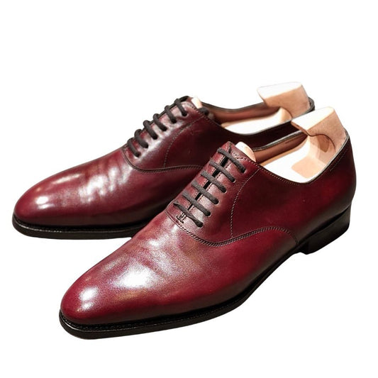 ジョンロブ レザーシューズ シートン プレーントゥ カーフ バーガンディ サイズ7E メンズ JOHN LOBB SEATON ビジネスシューズ 約26.0cm【LA】【中古】