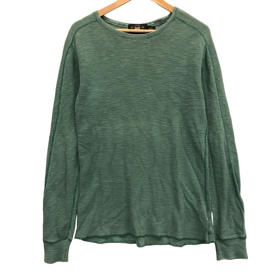 中古◆ダブルアールエル 長袖カットソー クルーネック サーマル グリーン メンズ サイズS RRL Ralph Lauren 【AFB37】