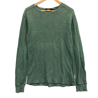 中古◆ダブルアールエル 長袖カットソー クルーネック サーマル グリーン メンズ サイズS RRL Ralph Lauren 【AFB37】