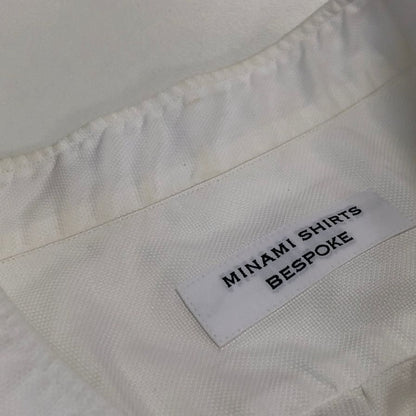 中古◆ミナミシャツ オーダー シャツ バンドカラー メンズ サイズ不明 ホワイト MINAMI SHIRTS BESPOKE 【AFB5】