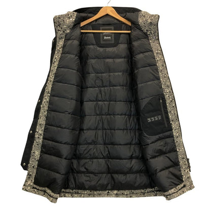 美品◆ヘルノ コート ラミナー ツイード ウール 中綿 ハーフ丈 ジャケット グレー メンズ サイズ42 HERNO Laminar 【AFA9】