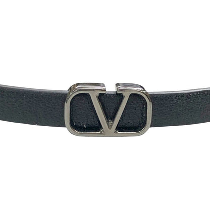 ヴァレンティノ レザー ブレスレット ブラック シルバー金具 レディース VALENTINO