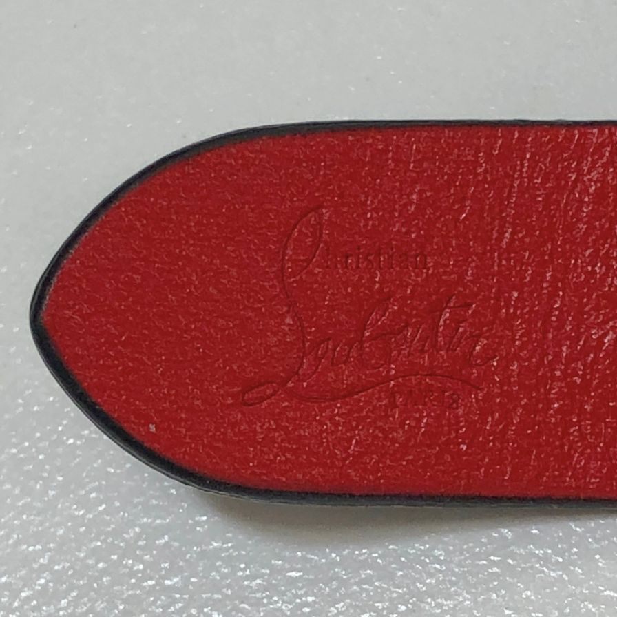 クリスチャンルブタン レザーブレスレット スタッズ ブラウン×レッド レディース Christian Louboutin