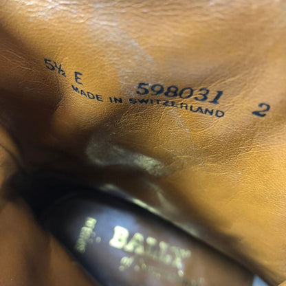 バリー レザーブーツ 598031 サイドジップ カーフ フロントBロゴ ブラウン サイズUK5.5E レディース BALLY 約24.5cm【YB4】
