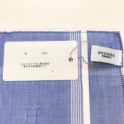 エルメス ハンカチ コットン100% ブルー系 レディース HERMES