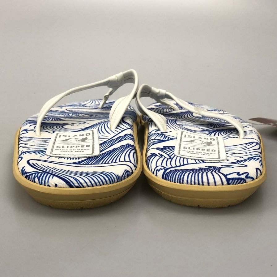 アイランドスリッパ ビーチサンダル 総柄 クラシック デザイン ブルー メンズ サイズ12 ISLAND SLIPPER 約30.0cm【AFC3】