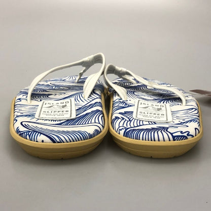 アイランドスリッパ ビーチサンダル 総柄 クラシック デザイン ブルー メンズ サイズ12 ISLAND SLIPPER 約30.0cm【AFC3】