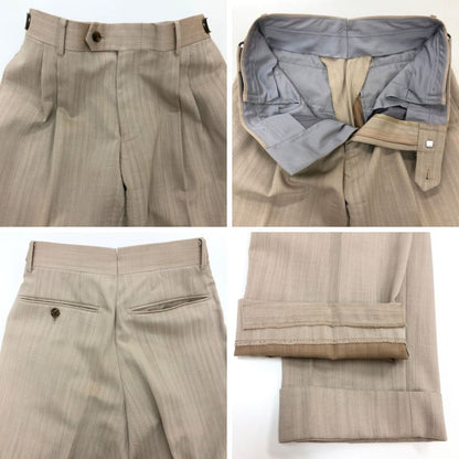 スーツセレクト ウール テーラードジャケット SLJP1973 ＆ アジャスター付きスラックス SLJP1973 セットアップ ベージュ ストライプ サイズA5 メンズ SUIT SELECT SETUP【AFA4】