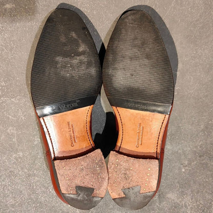 エルメス ジョンロブ製 シングルモンク ジャーヴィス JARVIS カーフ ブラウン サイズ41.5 HERMES JOHN LOBB ビジネスシューズ 約26.5cm【LA】【中古】