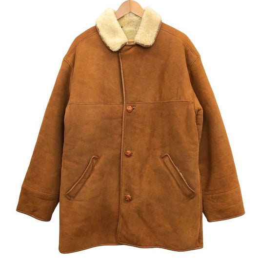 中古◆アクアスキュータム ラムレザー ハーフコート ウーリア ムートン イングランド製 メンズ サイズ40 ブラウン Aquascutum 【AFF24】