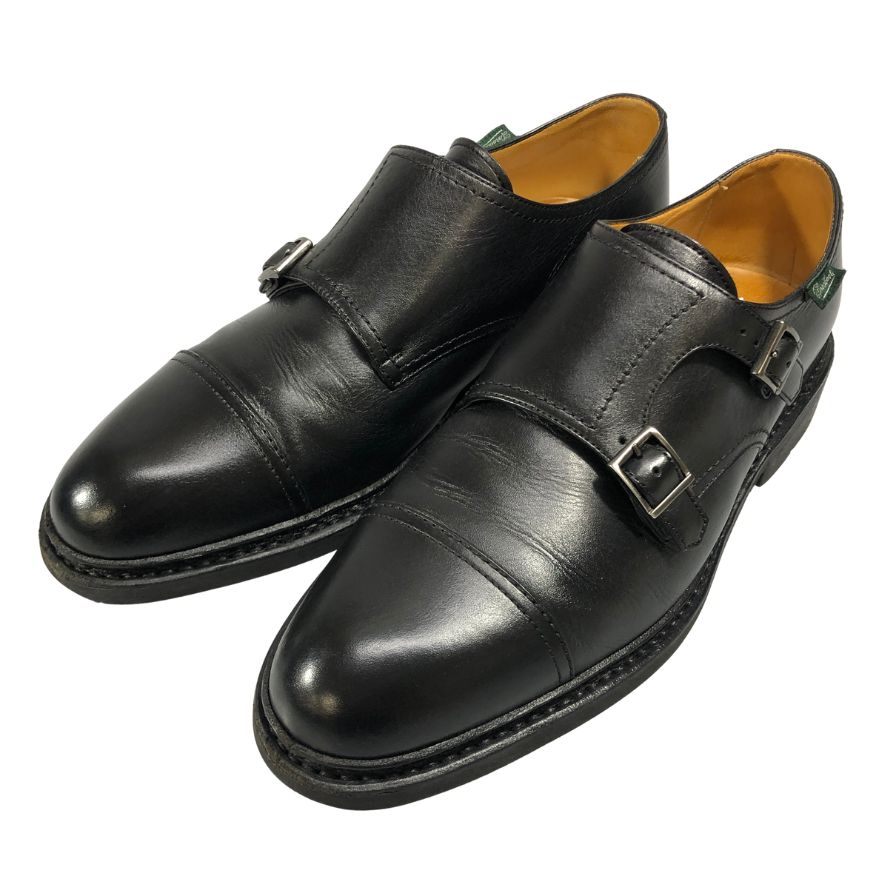 パラブーツ POE ダブルモンク ブラック サイズUK9 PARABOOT ビジネスシューズ 約27.5cm【LA】【中古】
