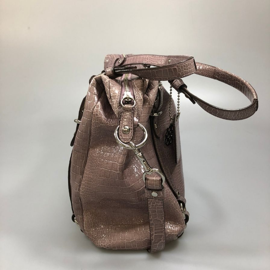 コーチ ショルダーバッグ レザー クロコダイル型押し パープル系 レディース 15384 COACH【AFE5】