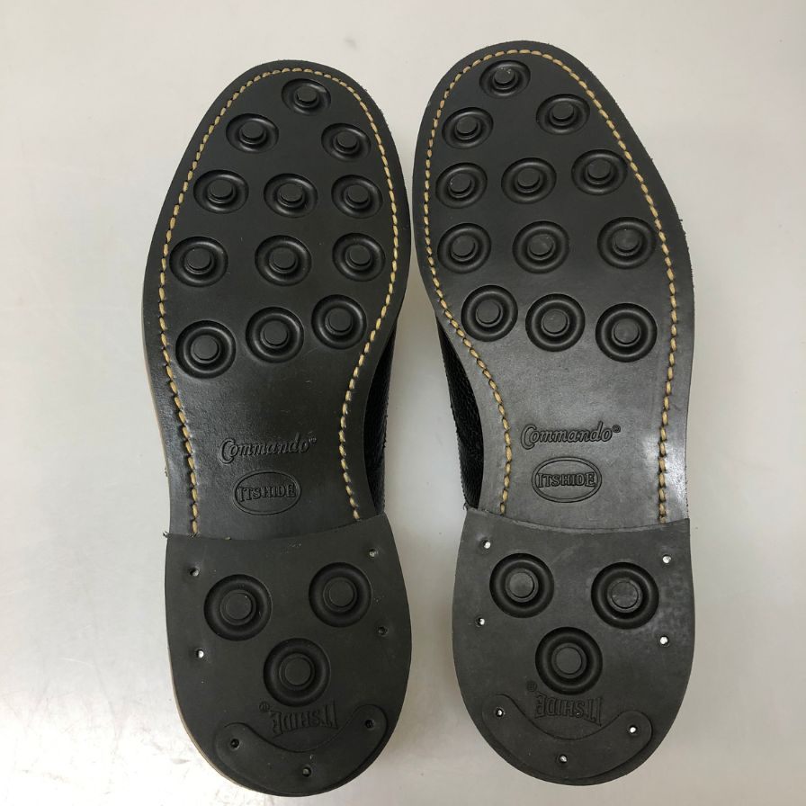 ジョンホワイト ウィングチップ レザーシューズ KB202 ブラック サイズ6.5 メンズ John White 約25.5cm【AFD4】