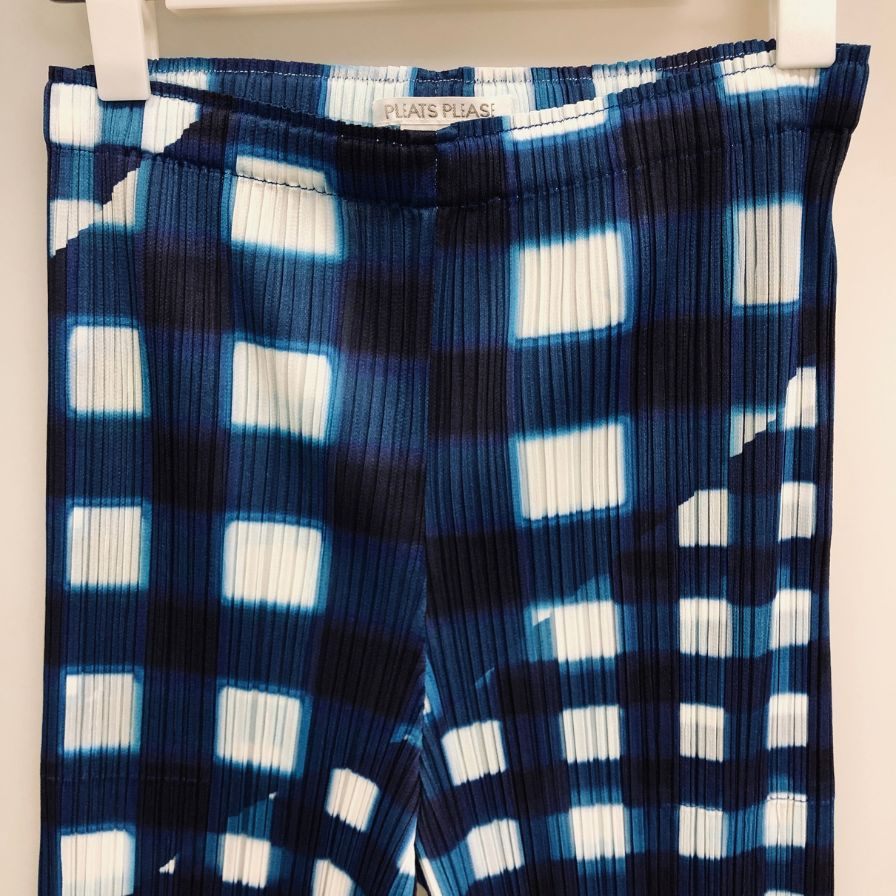 プリーツプリーズ イッセイミヤケ PP11-JF744 チェック パンツ ブルー系 サイズ4 PLEATS PLEASE 【AFB10】