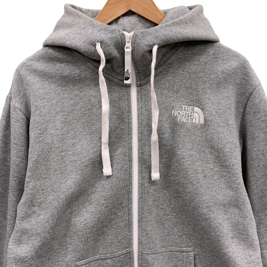 中古◆ノースフェイス ジップパーカー NT62130X フルジップ フーディ スウェット メンズ グレー サイズM THE NORTH FACE 【AFB9】