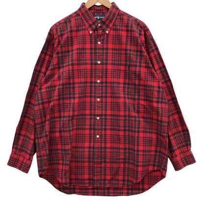 ラルフローレン チェックシャツ レッド系 メンズ サイズL RALPH LAUREN【LA】