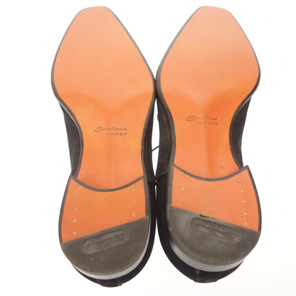 未使用 ◆ Santoni 皮鞋直尖 6365 麂皮男式黑色 5 码 Santoni [AFD6] 