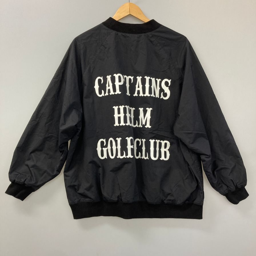 美品◆キャプテンズヘルムゴルフ ナイロンプルオーバージャケット ブラック メンズ Cph/Golf 【AFB6】