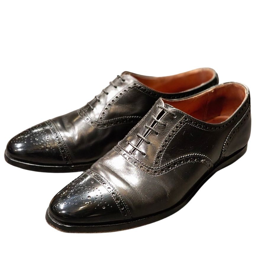 クロケット&ジョーンズ レザーシューズ ウェストフィールド カーフ ブラック サイズ8E CROCKETT&JONES WESTFIELD ビジネスシューズ 約27.0cm【LA】【中古】