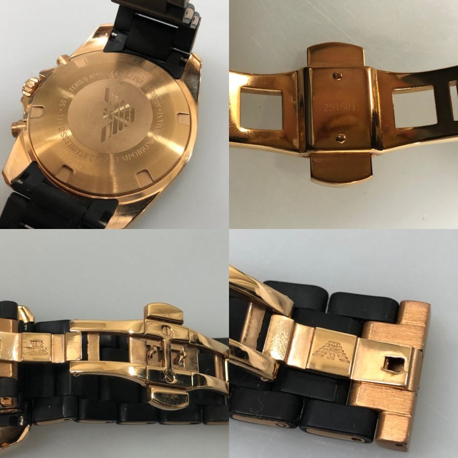 エンポリオアルマーニ 腕時計 AR-6066  クォーツ式 ローズゴールド  EMPORIO ARMANI【AFI18-3】