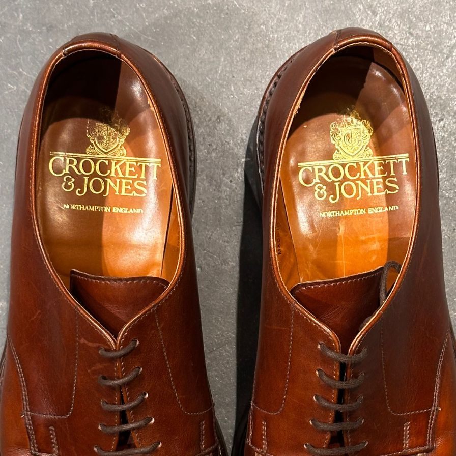 クロケット&ジョーンズ レザーシューズ  SUBS サセックス Uチップ カーフ ブラウン サイズUK7E メンズ CROCKETT&JONES ビジネスシューズ 約25.5cm【LA】【中古】