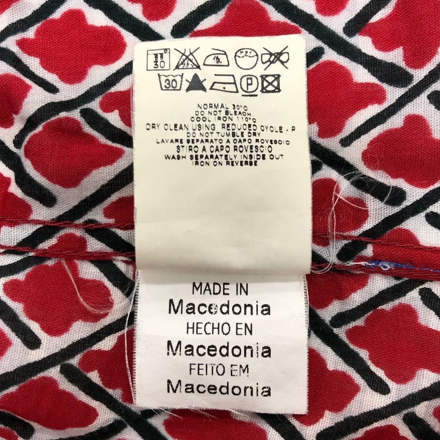 中古◇モスキーノ 半袖 柄シャツ レディース サイズM レッド