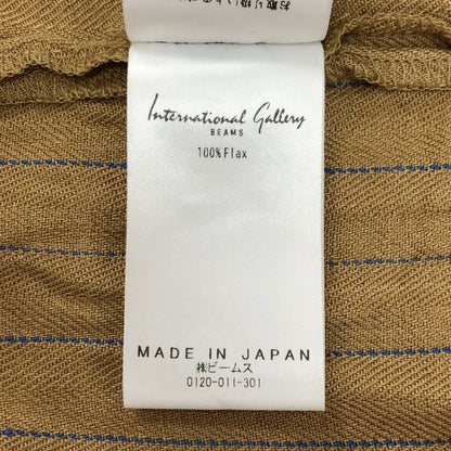 美品◆インターナショナルギャラリービームス シャツ リネンプルオーバー ヘンリーネック ベージュ メンズ サイズM international gallery beams 【AFB34】