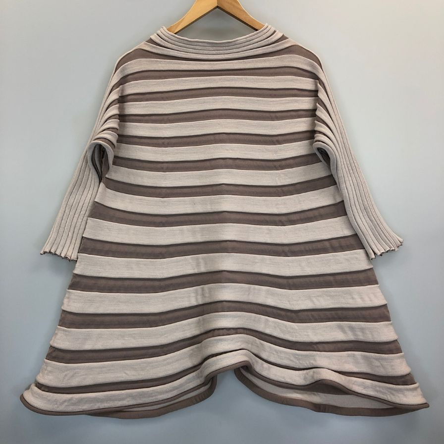 美品◆プリーツプリーズ ニット PP03-KK751 ボーダー ウール ポリエステル レディース ピンク系 サイズ3 PLEATS PLEASE 【AFB16】