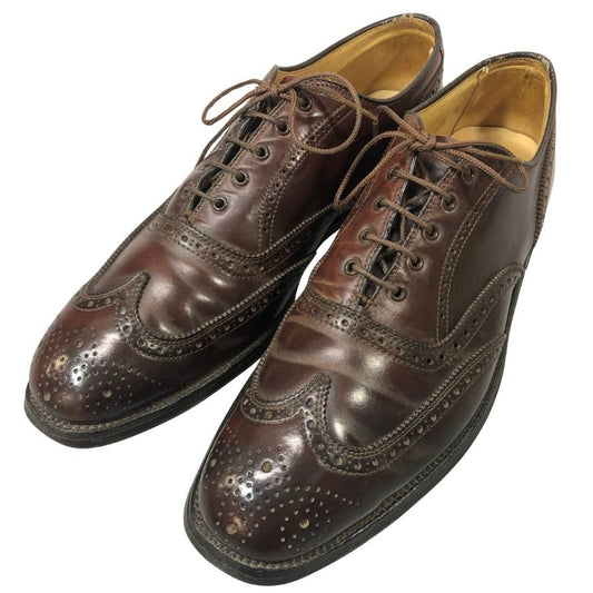 ブルックスブラザーズ レザーシューズ ALDEN製 フルブローグ コードバン バーガンディ メンズ サイズUS9.5B BROOKS BROTHERS 約27.0cm【YB4】