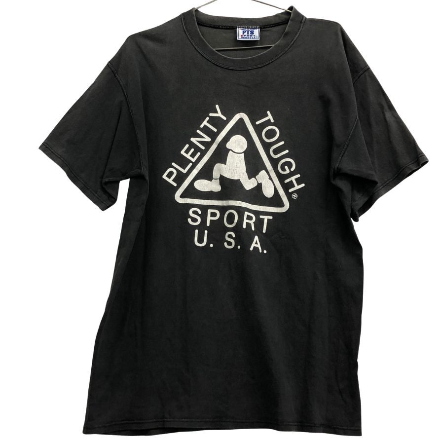 中古◆プレンティ タフ スポーツ Tシャツ 90年代 USA製 ヴィンテージ ブラック メンズ サイズL PLENTY TOUGH SPORT 【AFB39】