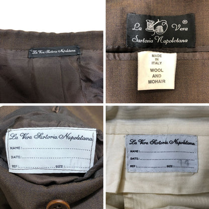 ラベラサルトリアナポレターナ 2B スーツ セットアップ ブラウン サイズ44 メンズ イタリア製 La Vera Sartoria Napoletana【AFB36】